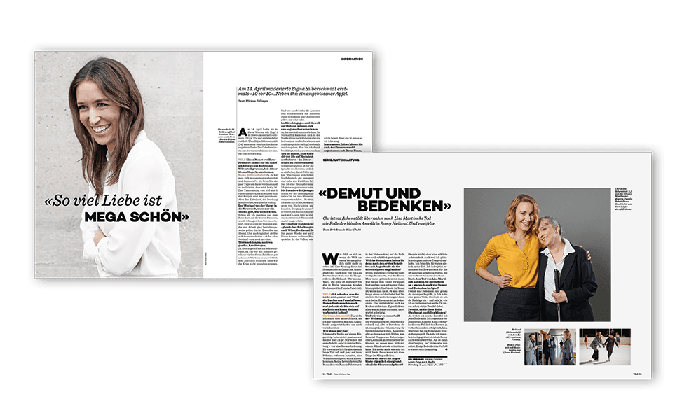 Magazin | Tele | Inhaltsseiten <h2>Gute Unterhaltung</h2>
<p>Der ausführliche Magazinteil mit News aus der TV- und Kino-Welt liefert spannende Hintergrundberichte zu neuen TV-Sendungen und Spielfilmen. Für gute Unterhaltung sorgen auch zahlreiche knifflige Rätsel, das Wochen-Horoskop und ausgesuchte Rezeptideen.</p>
<p> </p>