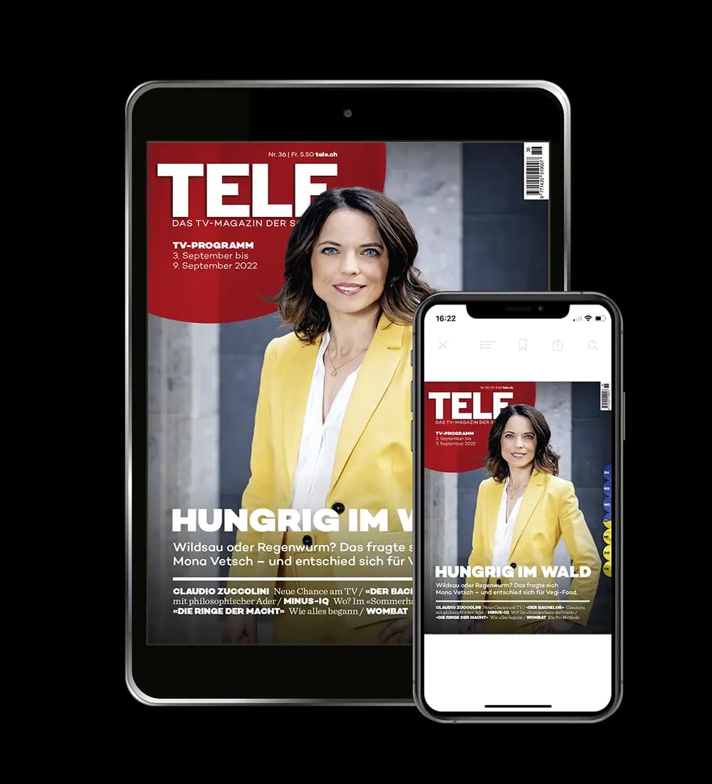 E-Paper | Tele <h2>Sehen, was sich lohnt.</h2>
<p>Das aktuellste wöchentliche TV-Magazin der Schweiz mit über 100 Sendern bietet mehr als nur das Fernsehprogramm. Höchste Aktualität, spannende Hintergrundgeschichten rund ums Fernsehen und ausführliche Berichterstattung zu Unterhaltung, Sport, Natur, Reisen, Kultur, Musik und Film gehören zum Kern des Magazins.</p>